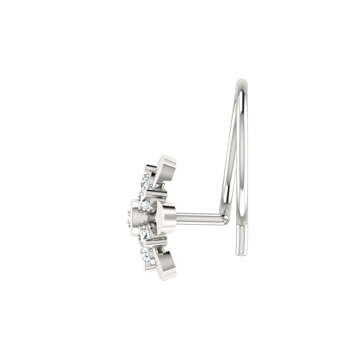 Radiant Floral Bloom – 0.064 Ct EF/VVS-VS Lab Grown Diamond Nose Pin