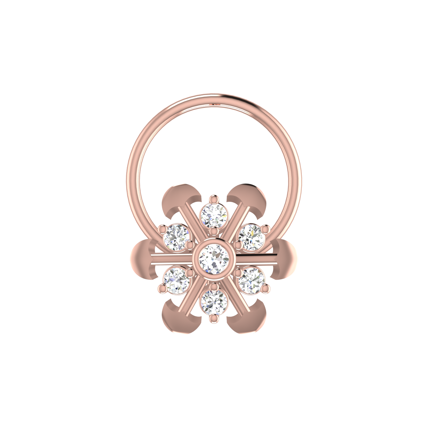 Radiant Floral Bloom – 0.064 Ct EF/VVS-VS Lab Grown Diamond Nose Pin