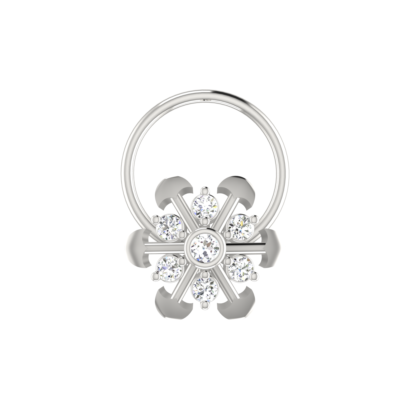 Radiant Floral Bloom – 0.064 Ct EF/VVS-VS Lab Grown Diamond Nose Pin