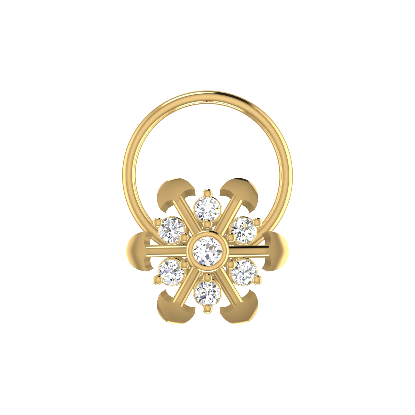 Radiant Floral Bloom – 0.064 Ct EF/VVS-VS Lab Grown Diamond Nose Pin