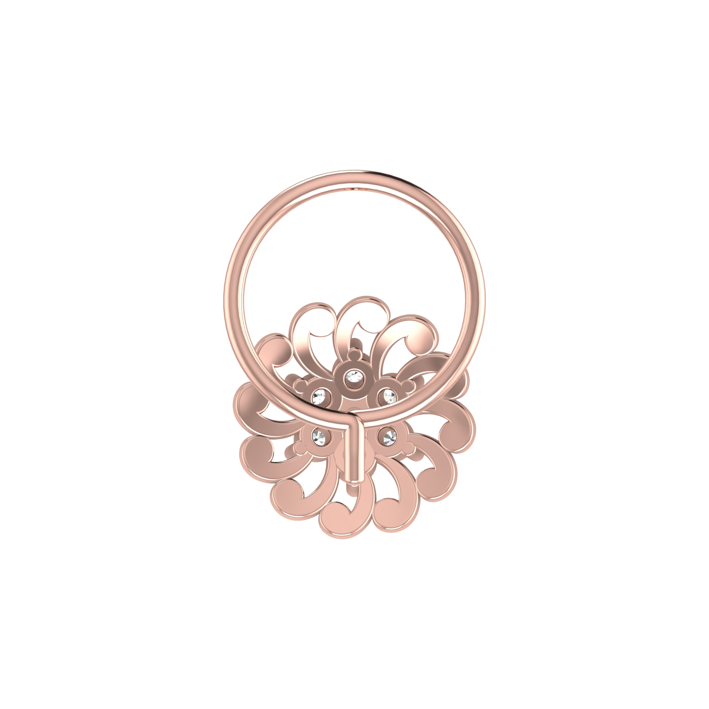 Timeless Swirl Bloom — 0.06 Ct EF/VVS-VS Lab Grown Diamond Nose Pin
