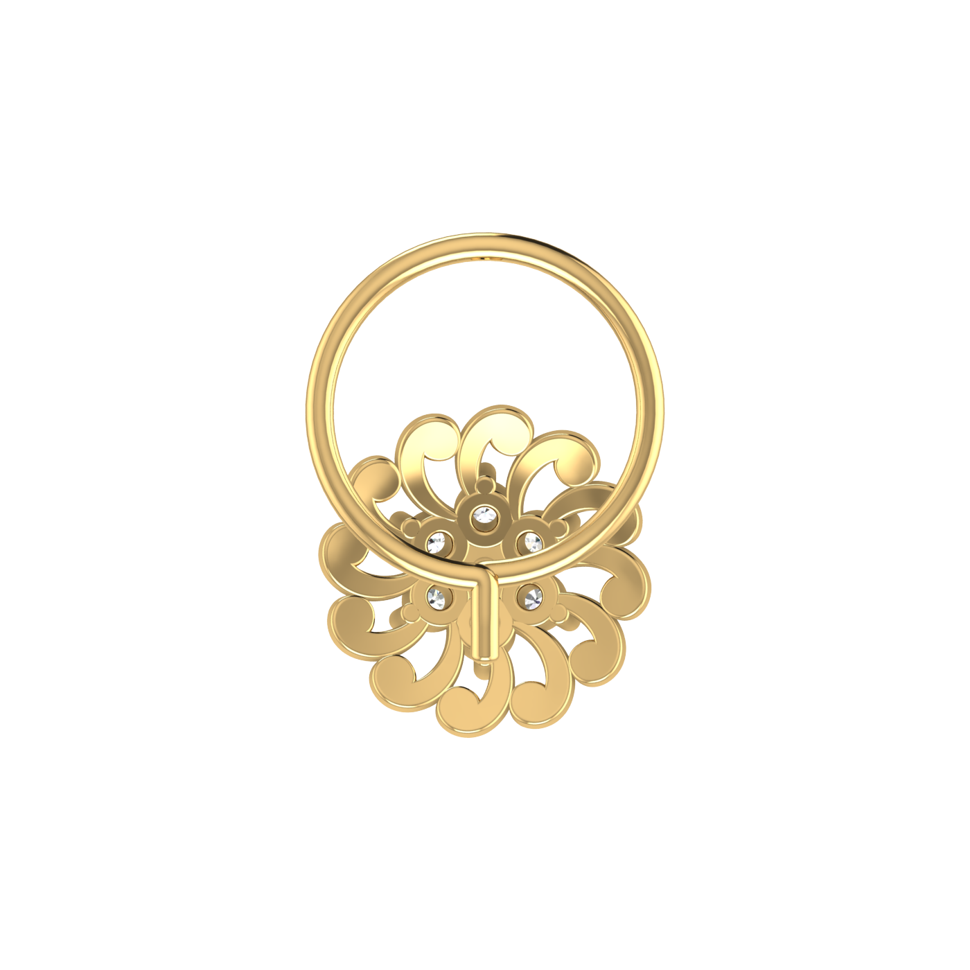Timeless Swirl Bloom — 0.06 Ct EF/VVS-VS Lab Grown Diamond Nose Pin