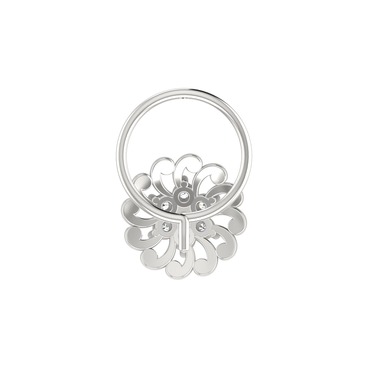 Timeless Swirl Bloom — 0.06 Ct EF/VVS-VS Lab Grown Diamond Nose Pin