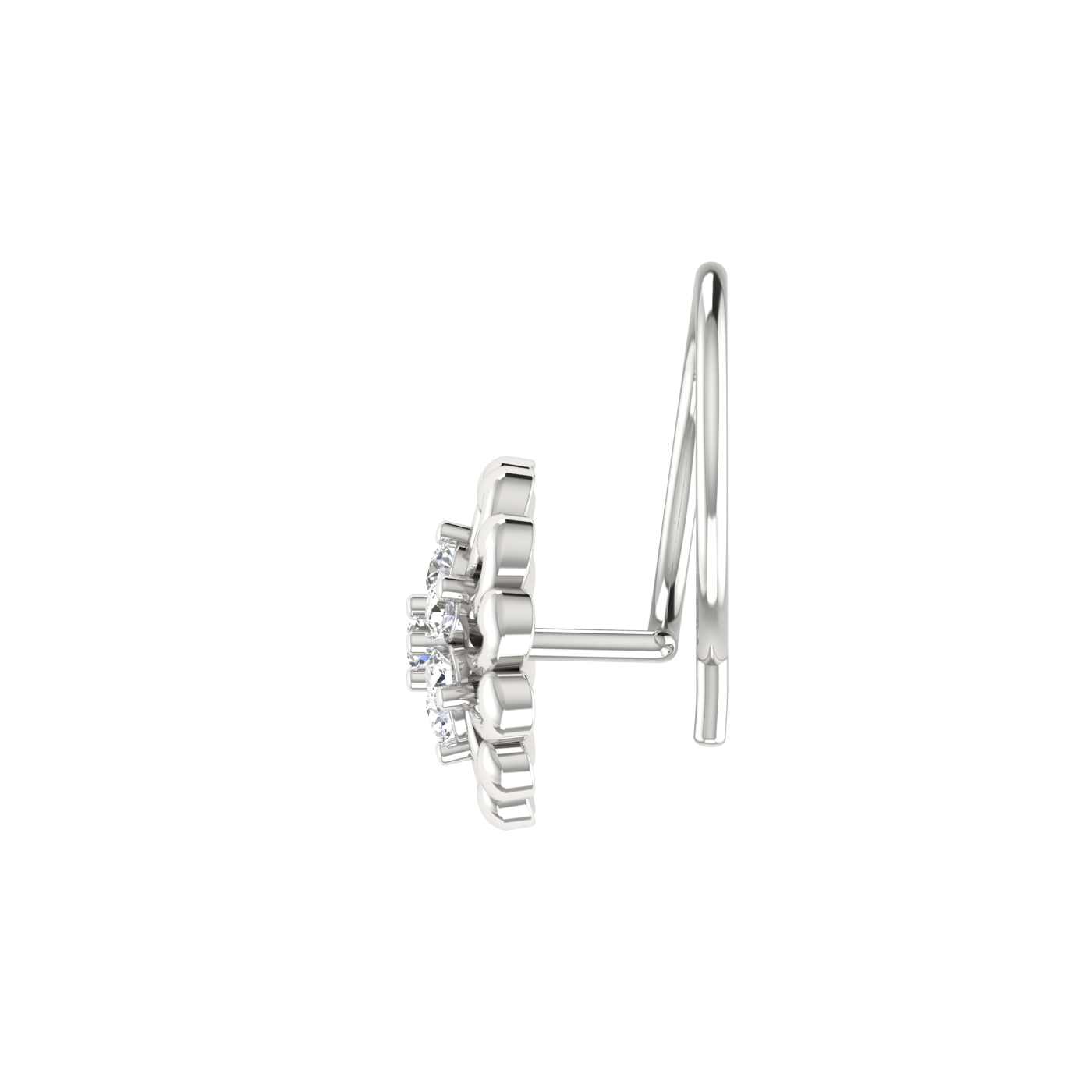 Timeless Swirl Bloom — 0.06 Ct EF/VVS-VS Lab Grown Diamond Nose Pin