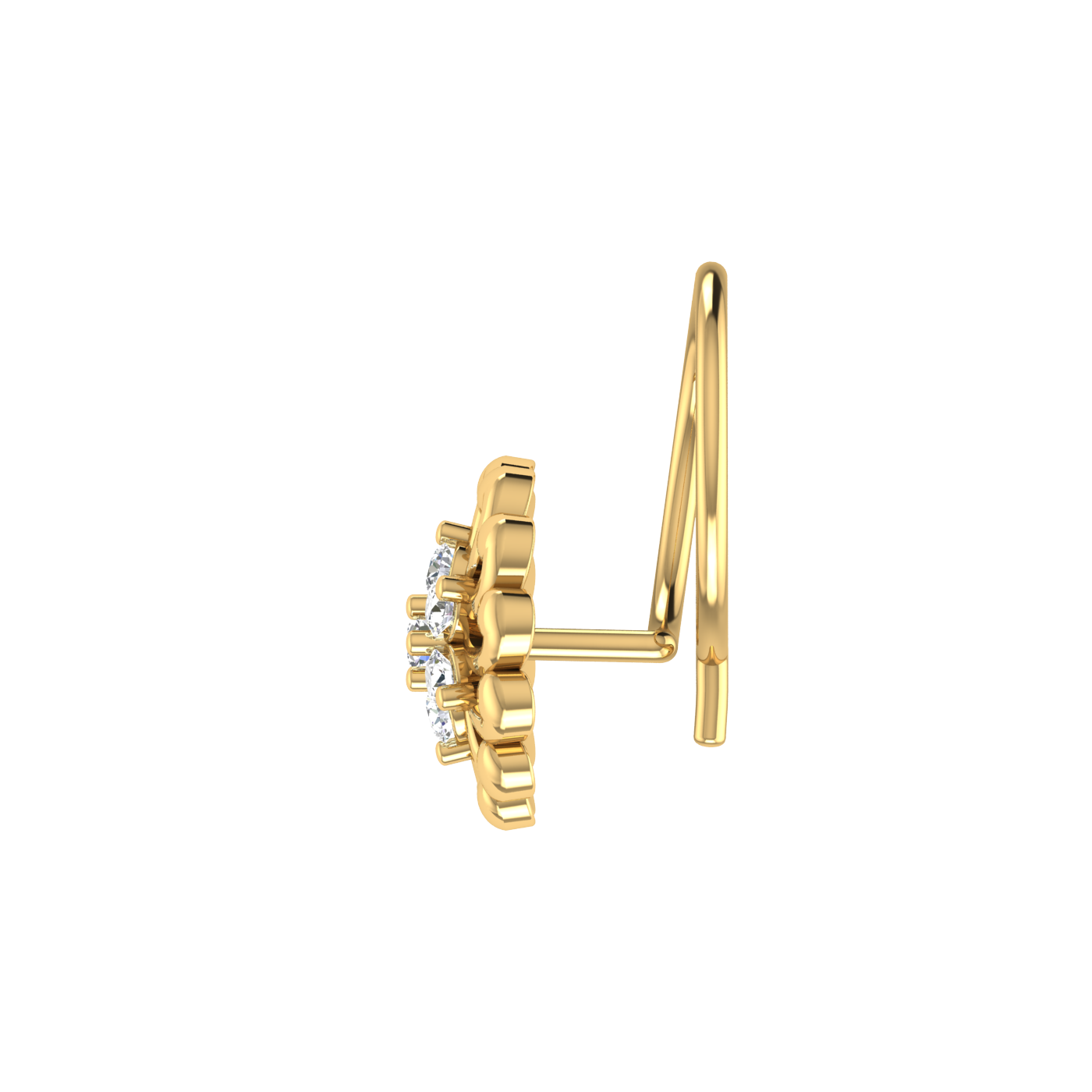 Timeless Swirl Bloom — 0.06 Ct EF/VVS-VS Lab Grown Diamond Nose Pin