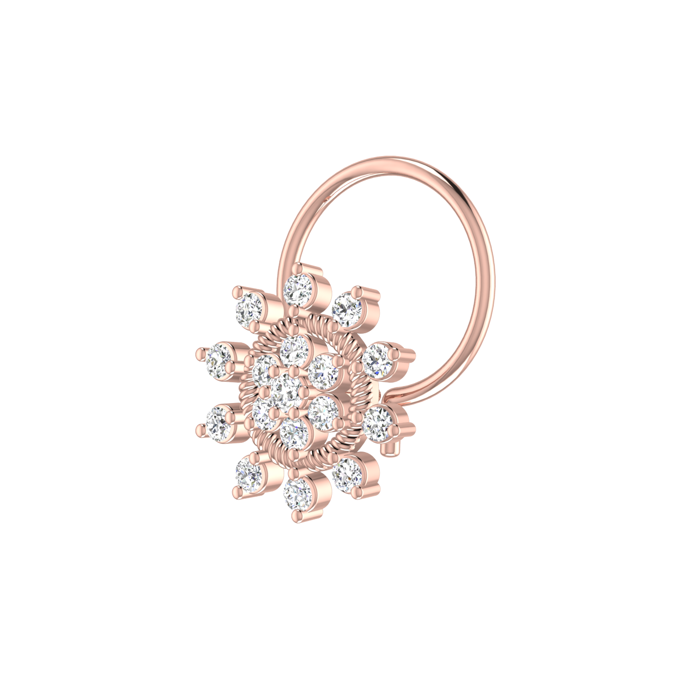 Radiant Sunflower Glow – 0.11 Ct EF/VVS-VS Lab Grown Diamond Nose Pin