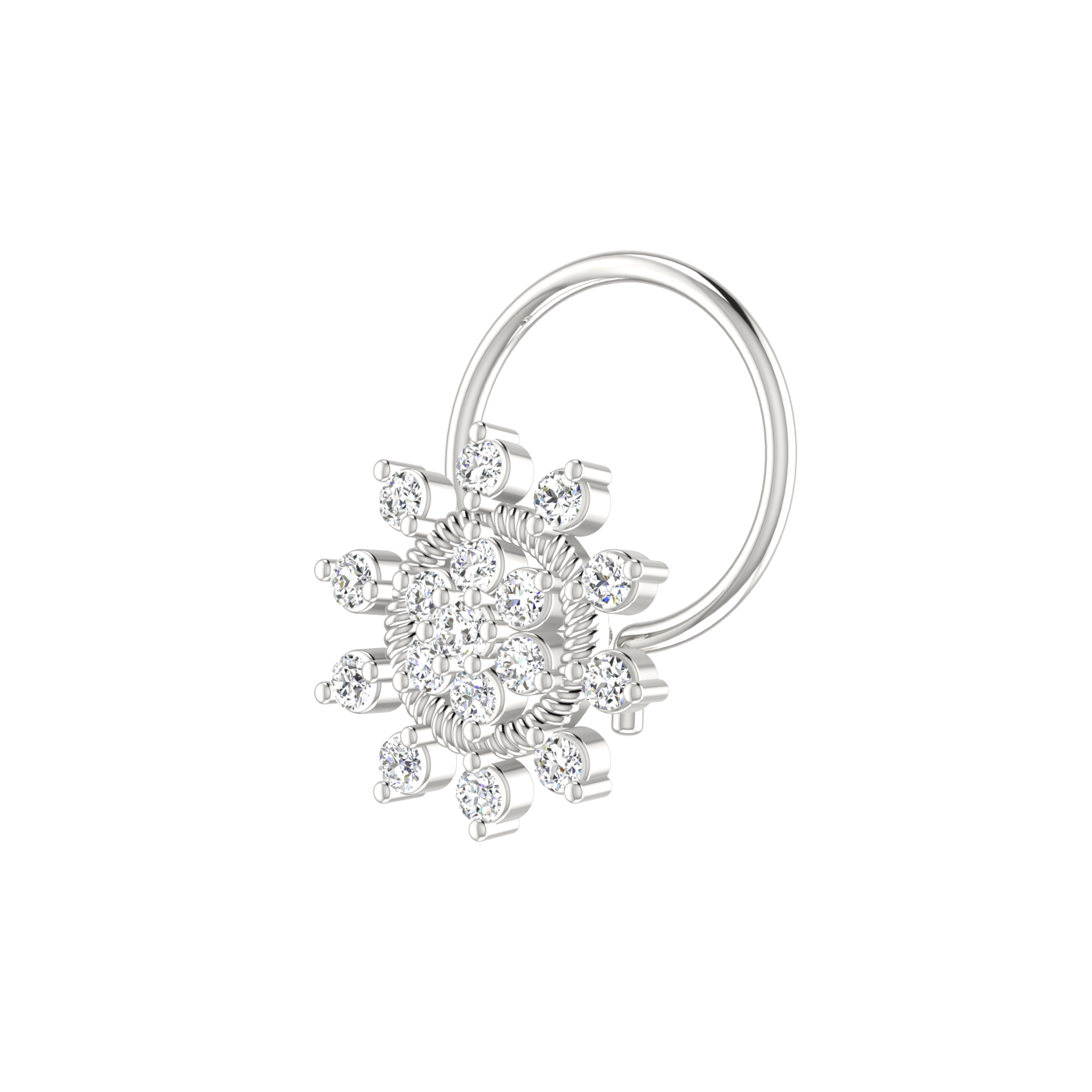Radiant Sunflower Glow – 0.11 Ct EF/VVS-VS Lab Grown Diamond Nose Pin