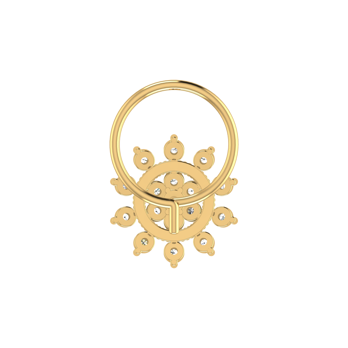 Radiant Sunflower Glow – 0.11 Ct EF/VVS-VS Lab Grown Diamond Nose Pin