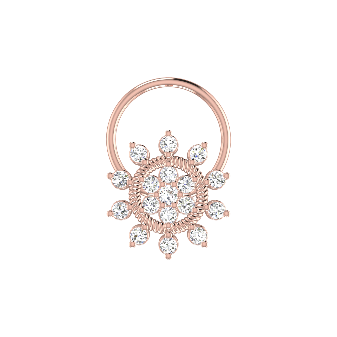 Radiant Sunflower Glow – 0.11 Ct EF/VVS-VS Lab Grown Diamond Nose Pin