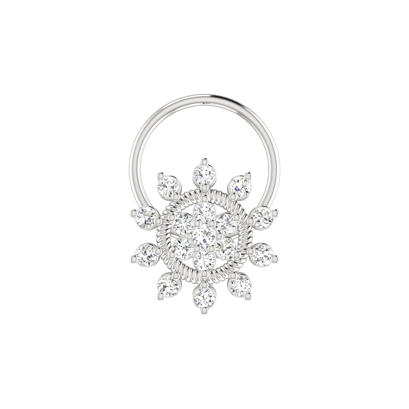 Radiant Sunflower Glow – 0.11 Ct EF/VVS-VS Lab Grown Diamond Nose Pin