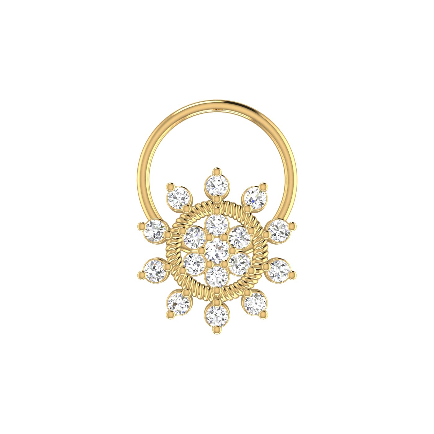 Radiant Sunflower Glow – 0.11 Ct EF/VVS-VS Lab Grown Diamond Nose Pin