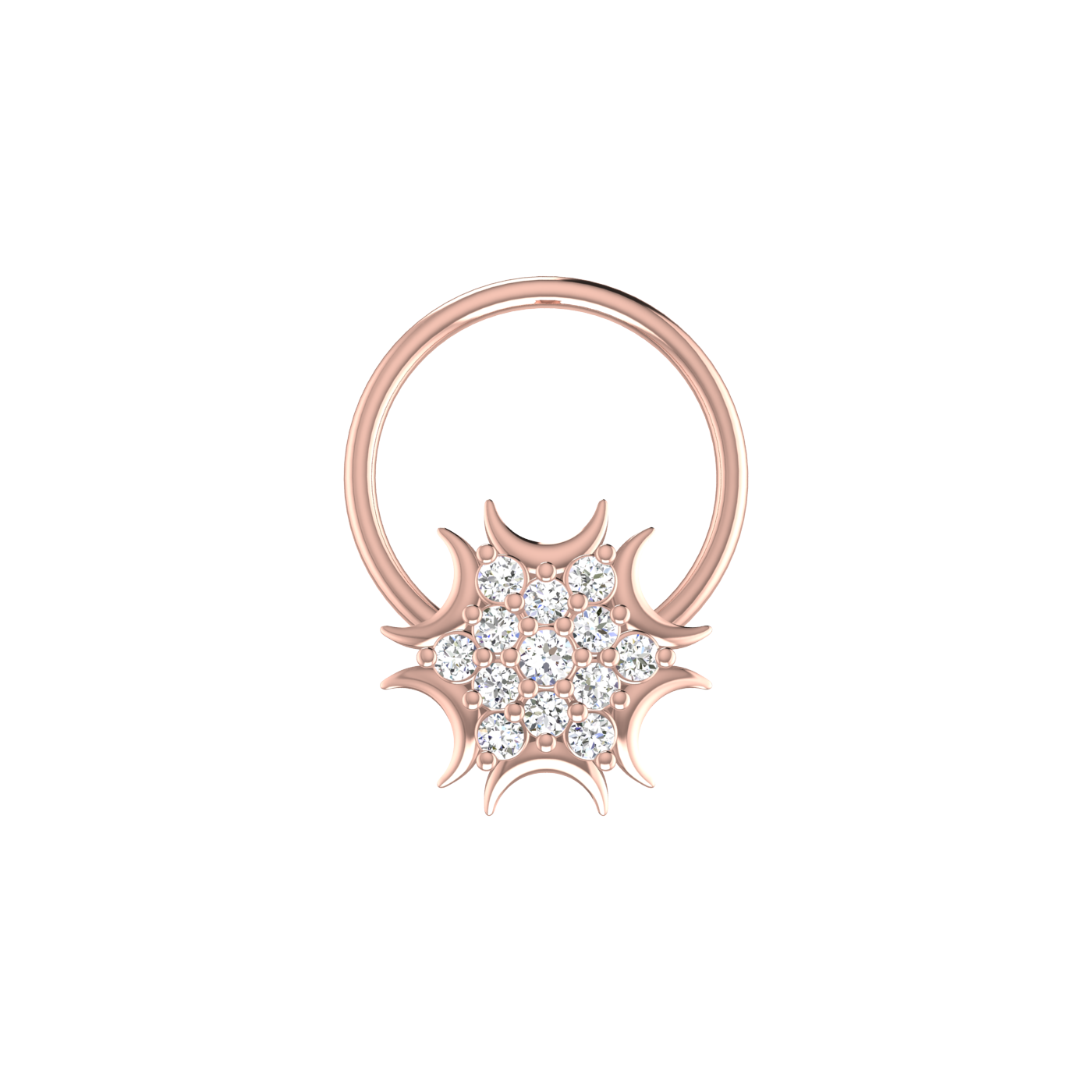 Dazzling Starburst Bloom – 0.05 Ct EF/VVS-VS Lab Grown Diamond Nose Pin