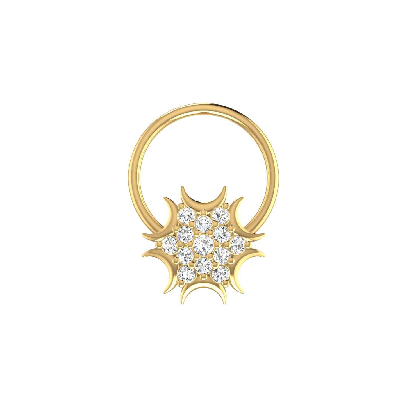 Dazzling Starburst Bloom – 0.05 Ct EF/VVS-VS Lab Grown Diamond Nose Pin