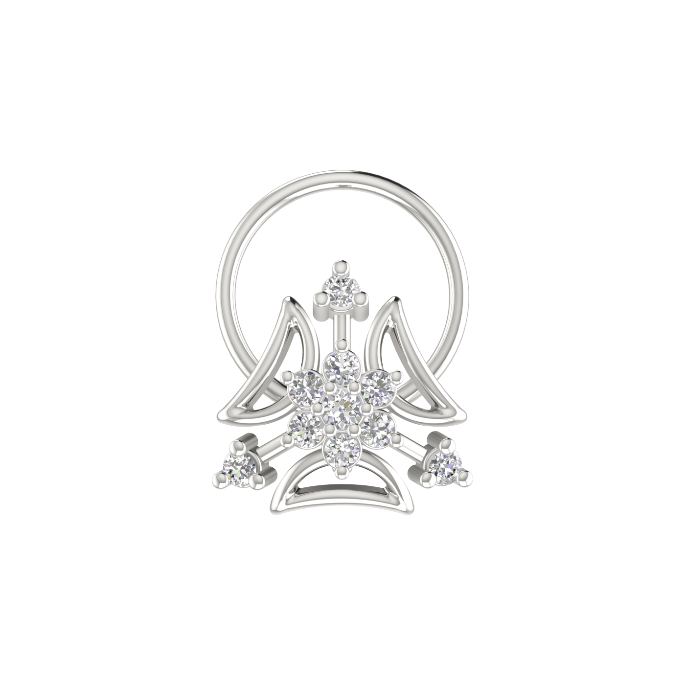 Delicate Floral Motif Spark – 0.07 Ct EF/VVS-VS Lab Grown Diamond Nose Pin