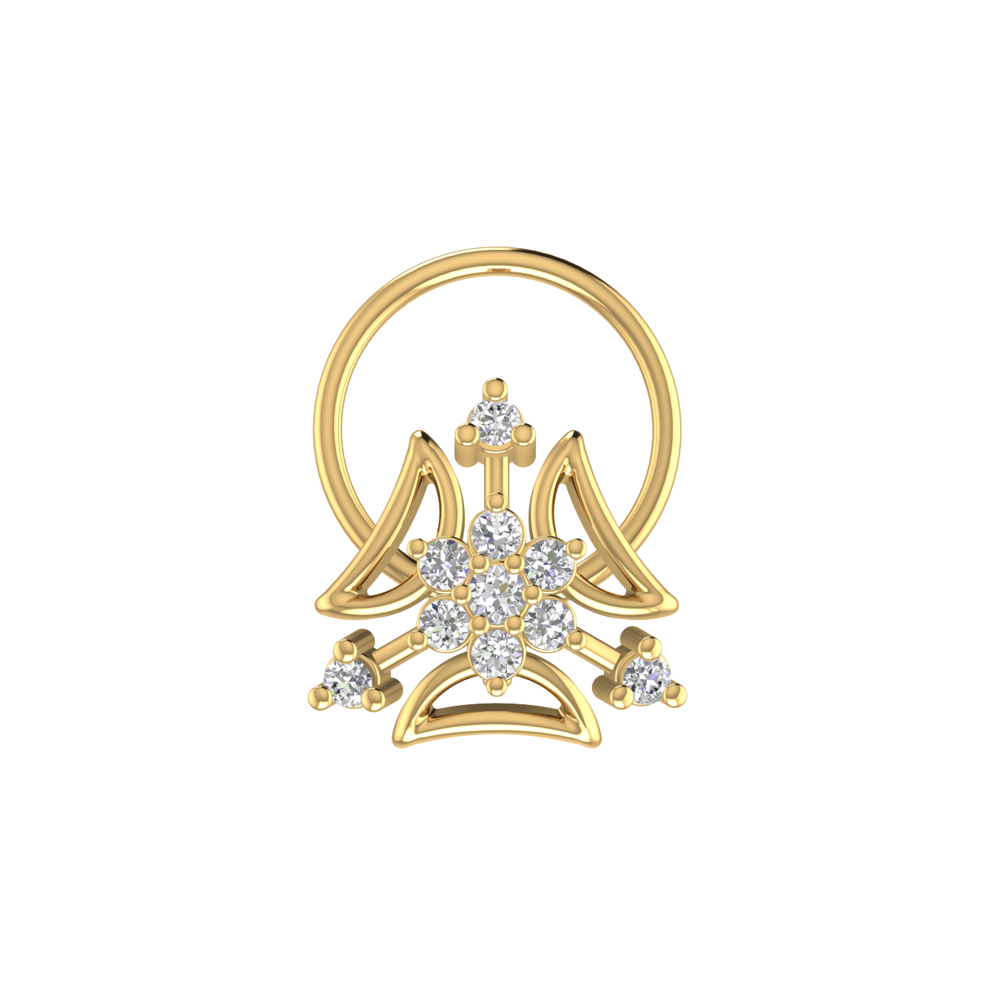 Delicate Floral Motif Spark – 0.07 Ct EF/VVS-VS Lab Grown Diamond Nose Pin