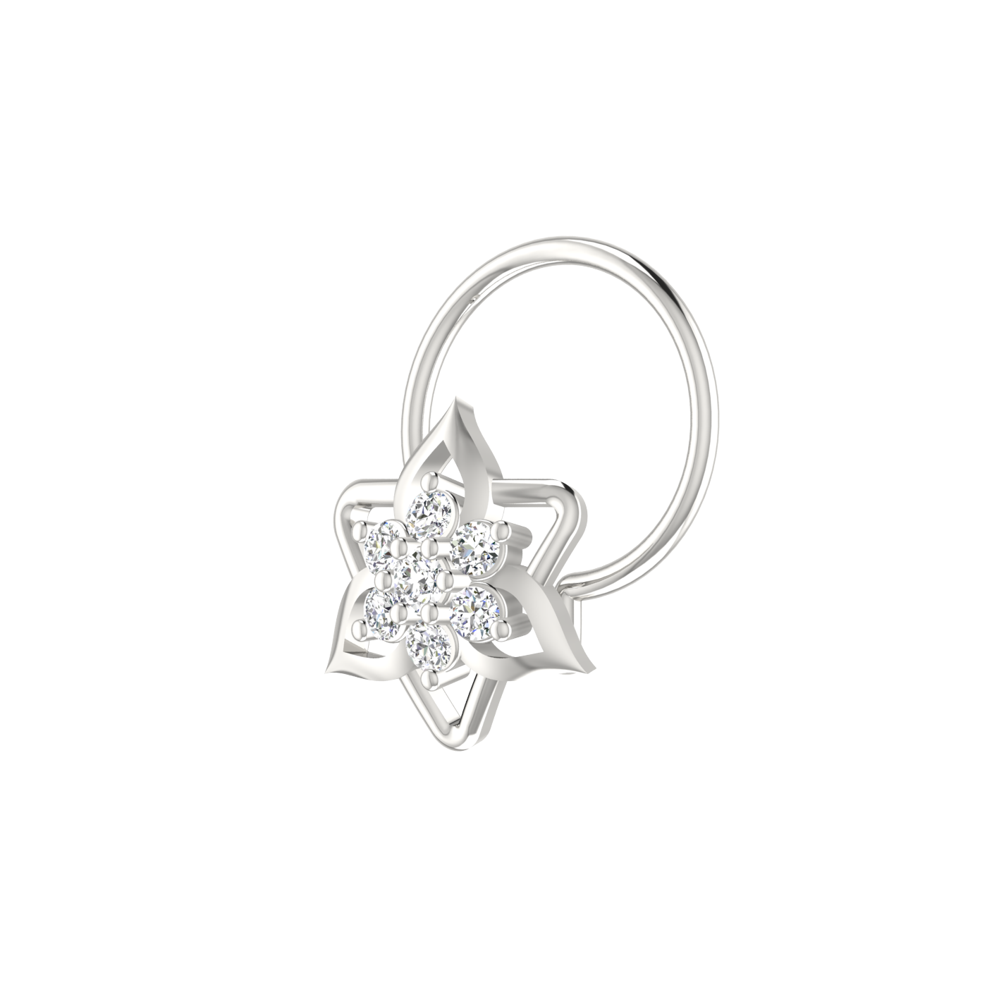 Floral Flower-Shaped Cluster — 0.06 Carat Lab Grown Diamond Nose Pin