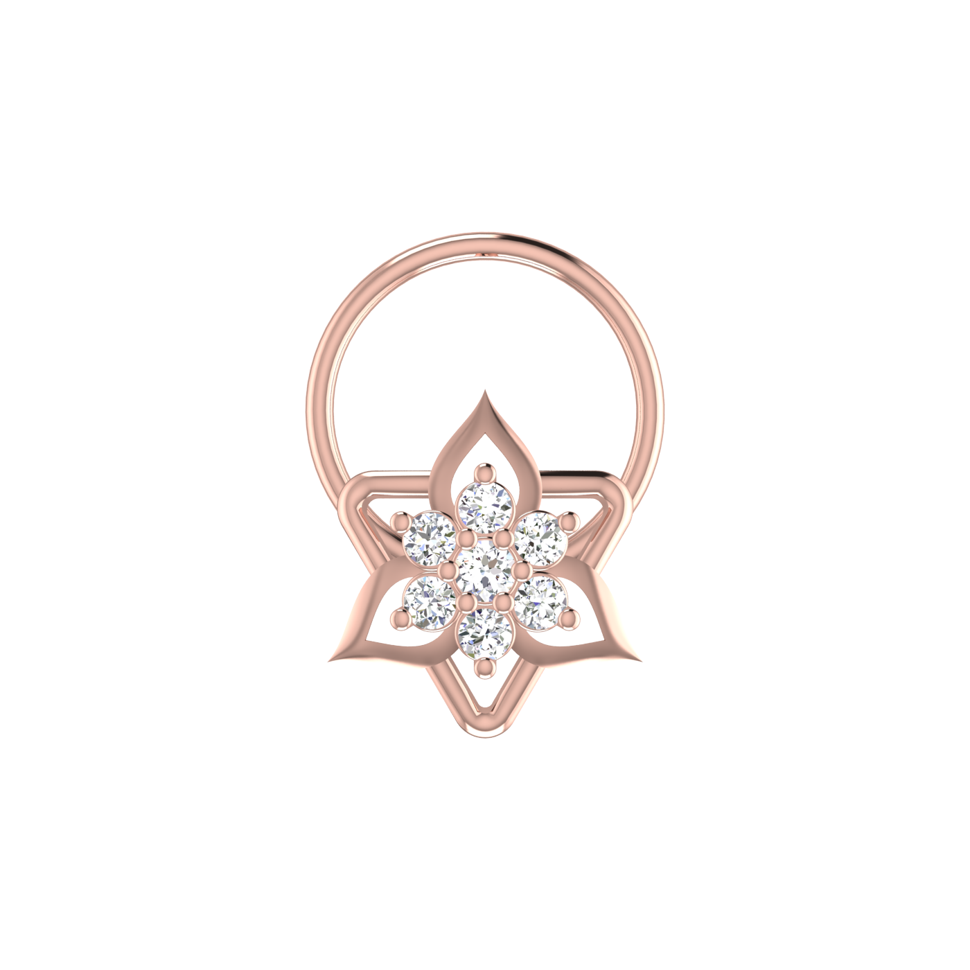 Floral Flower-Shaped Cluster — 0.06 Carat Lab Grown Diamond Nose Pin