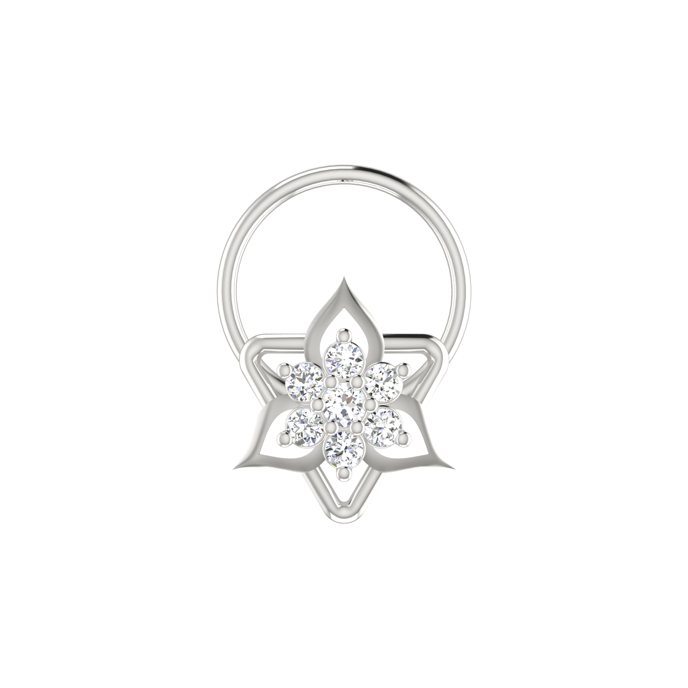 Floral Flower-Shaped Cluster — 0.06 Carat Lab Grown Diamond Nose Pin