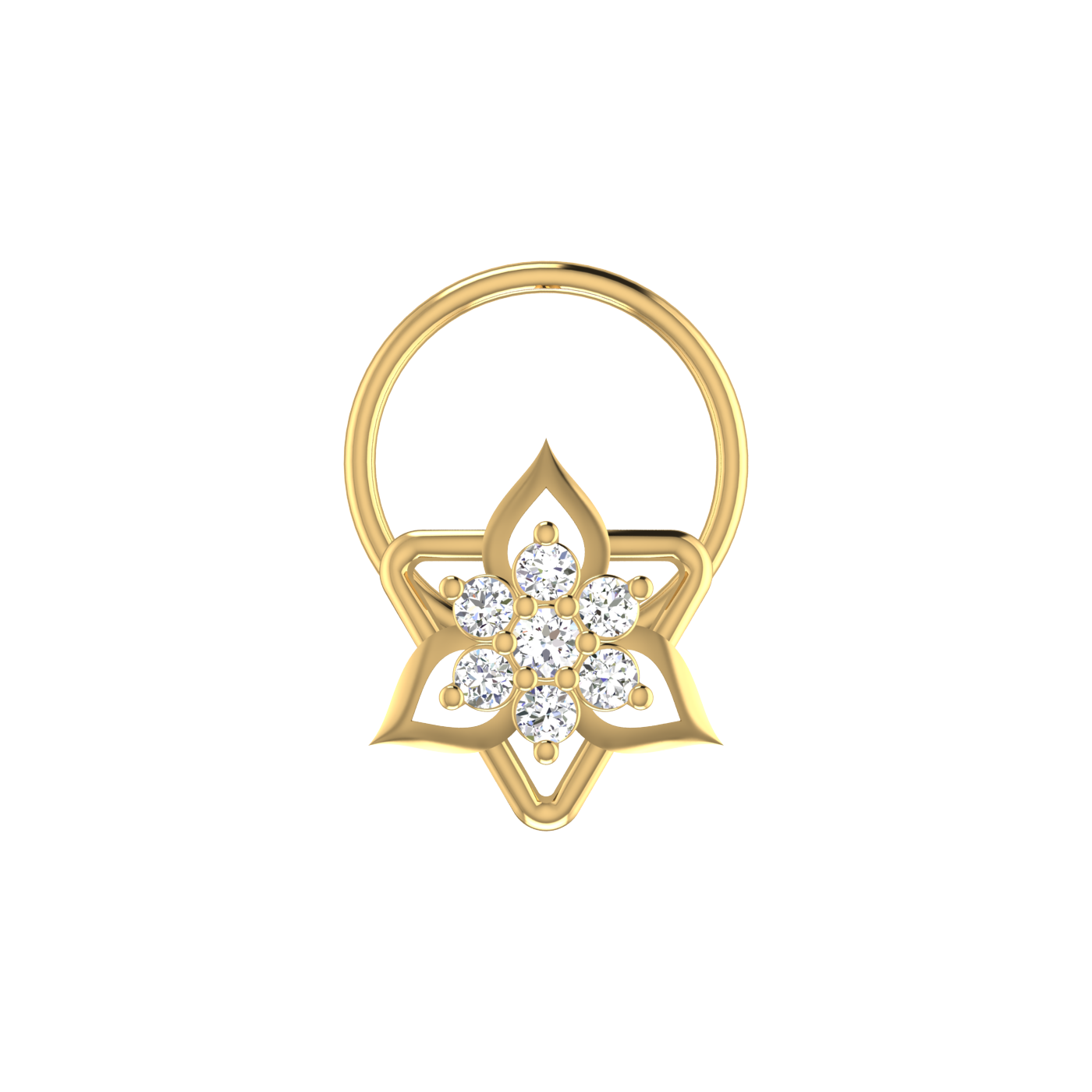 Floral Flower-Shaped Cluster — 0.06 Carat Lab Grown Diamond Nose Pin