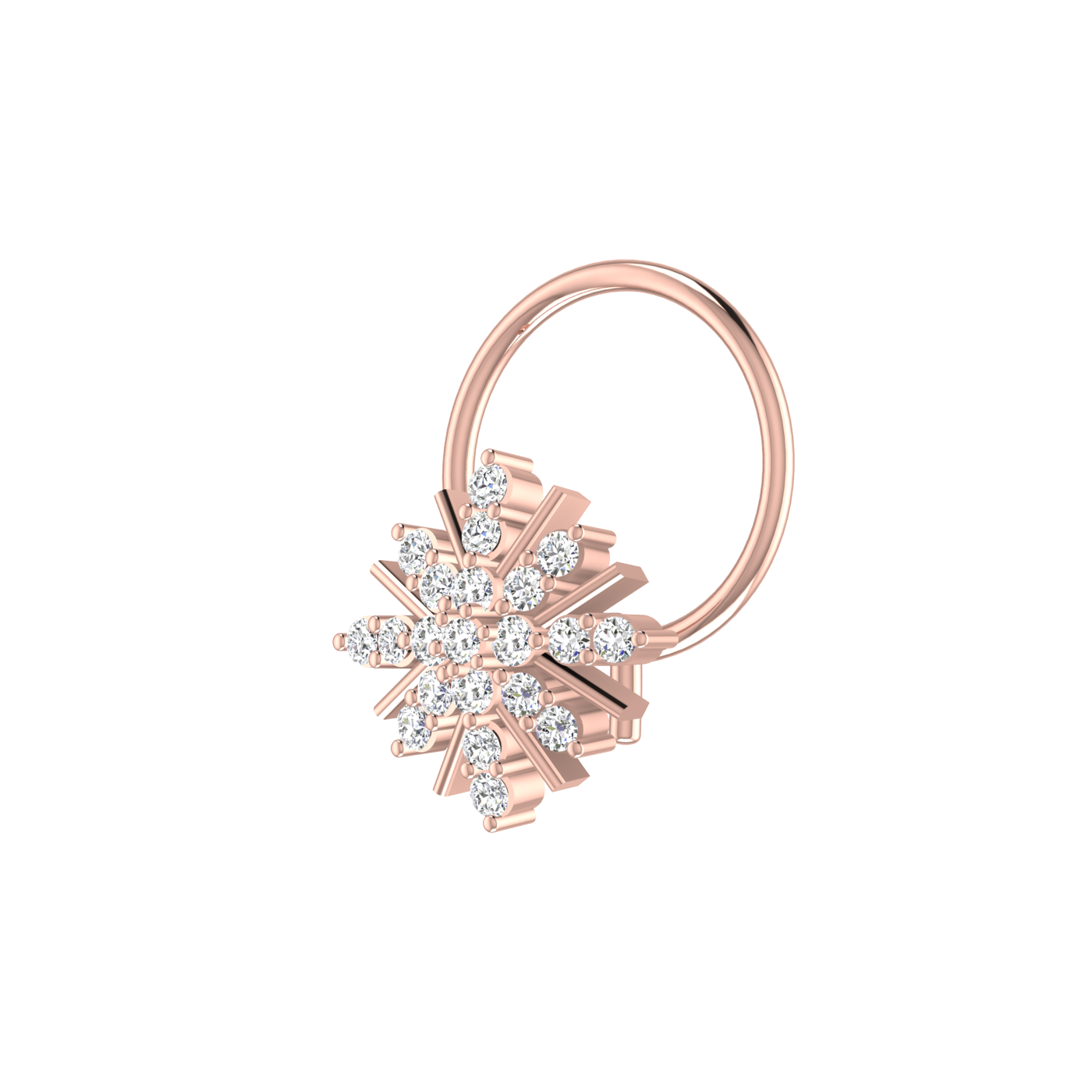 Modern Starburst — 0.08 Carat Lab Grown Diamond Nose Pin