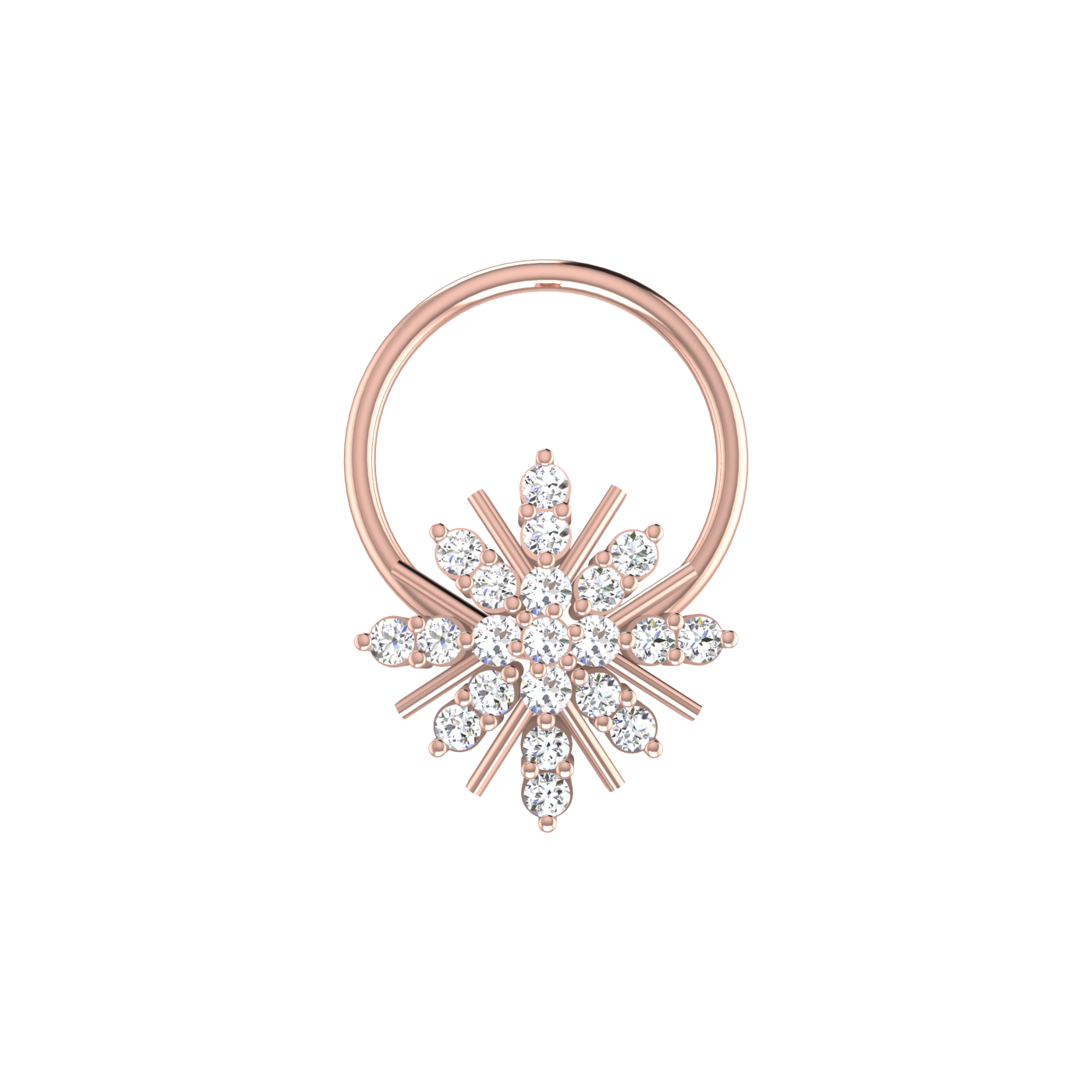 Modern Starburst — 0.08 Carat Lab Grown Diamond Nose Pin