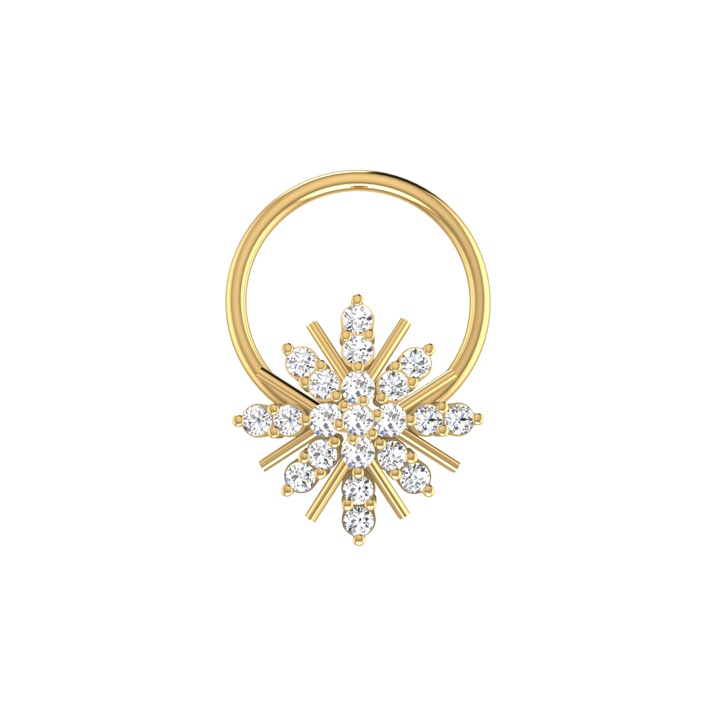 Modern Starburst — 0.08 Carat Lab Grown Diamond Nose Pin