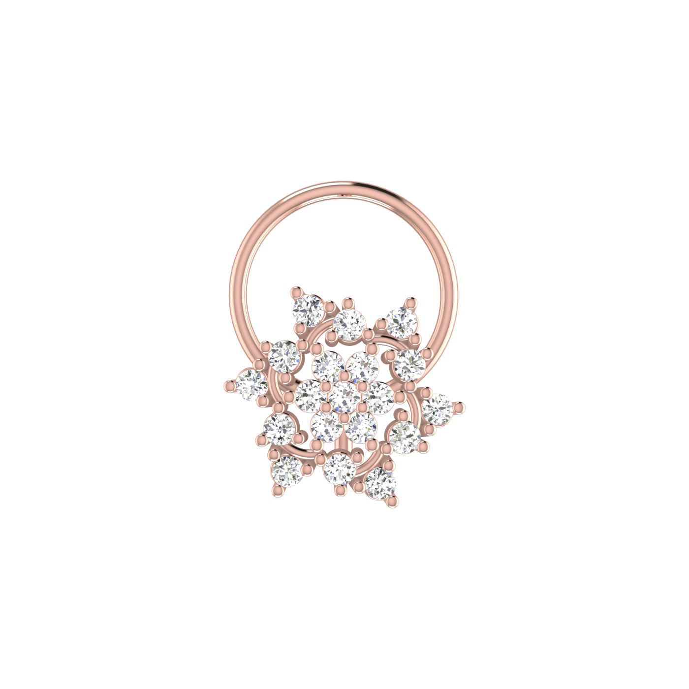 Floral Flower — 0.12 Carat Lab Grown Diamond Nose Pin