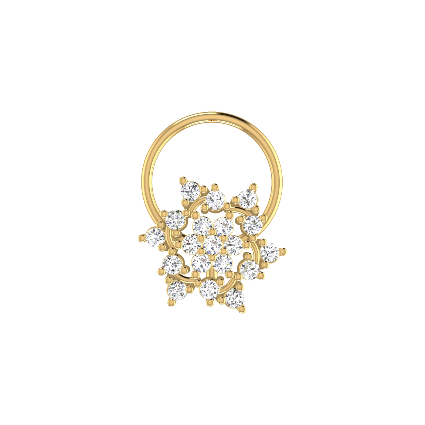 Floral Flower — 0.12 Carat Lab Grown Diamond Nose Pin