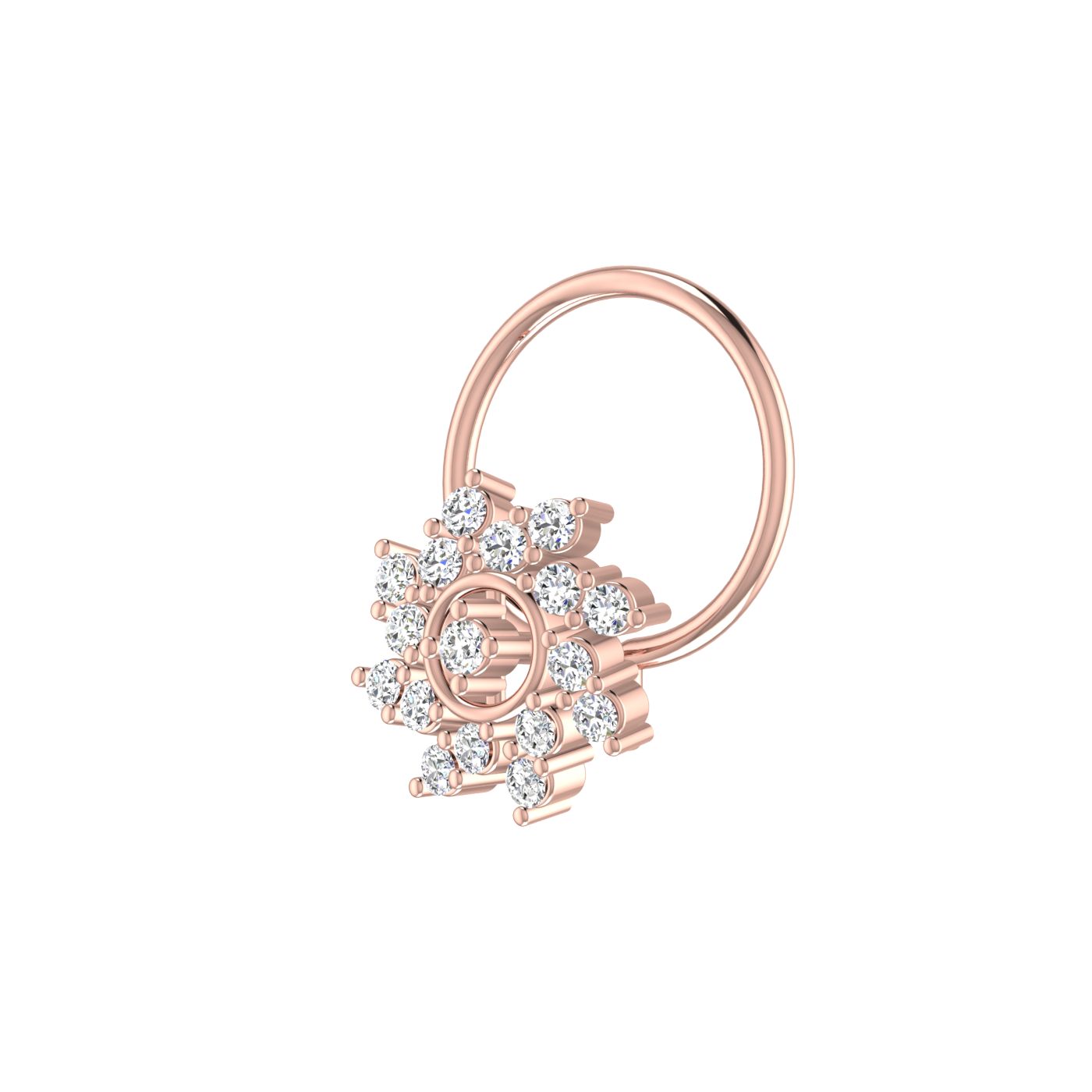 Floral Swirl — 0.09 Carat Lab Grown Diamond Nose Pin