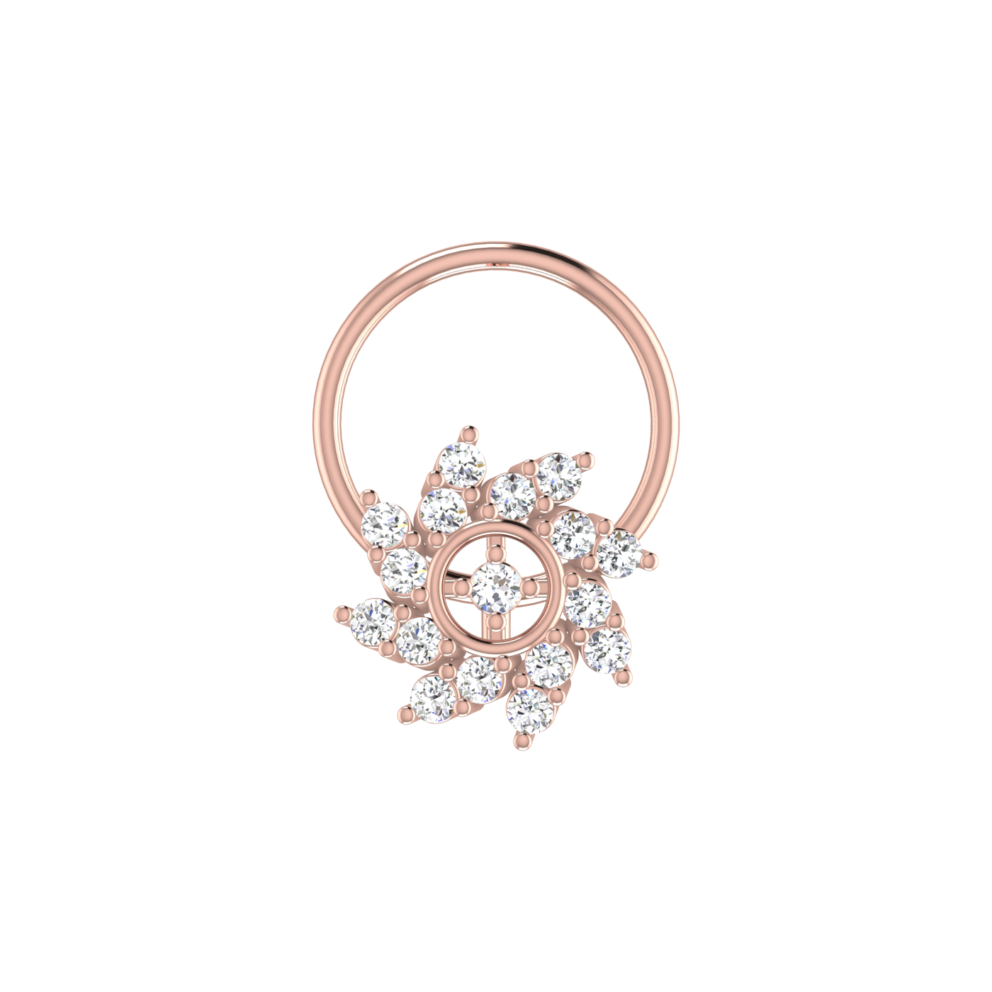 Floral Swirl — 0.09 Carat Lab Grown Diamond Nose Pin