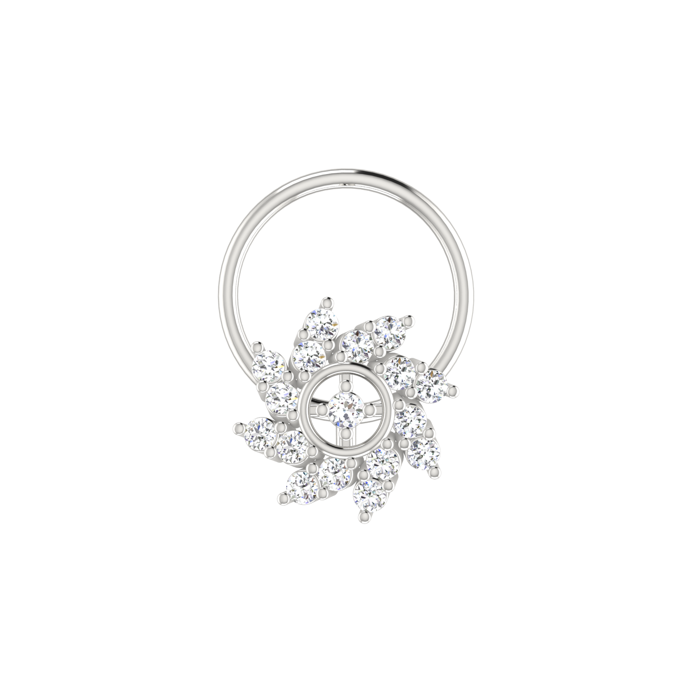 Floral Swirl — 0.09 Carat Lab Grown Diamond Nose Pin