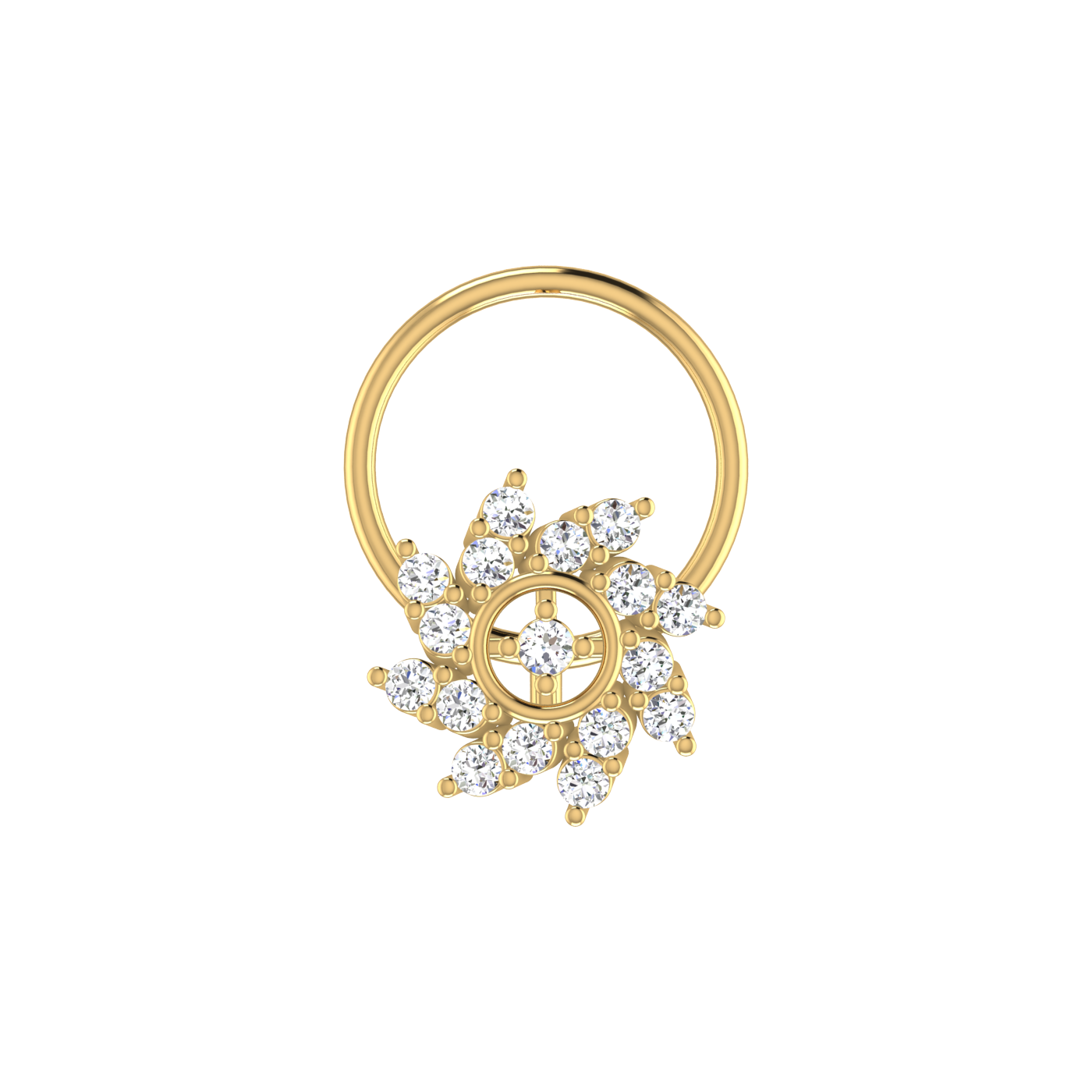 Floral Swirl — 0.09 Carat Lab Grown Diamond Nose Pin
