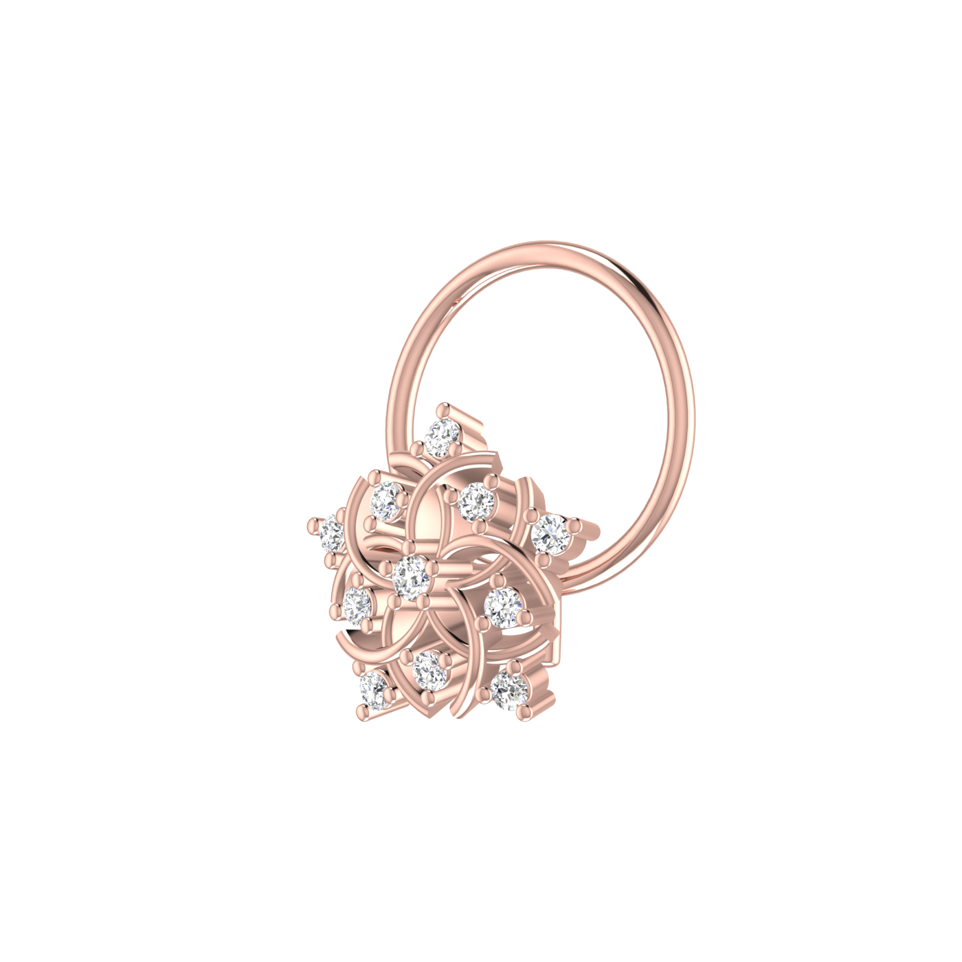 0.04 Carat Natural Diamond Nose Pin - HI Color, VS-SI Clarity.