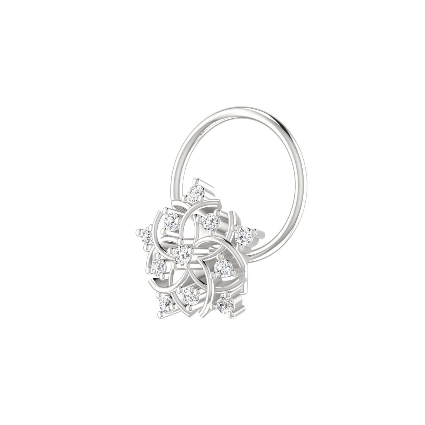 0.04 Carat Natural Diamond Nose Pin - HI Color, VS-SI Clarity.