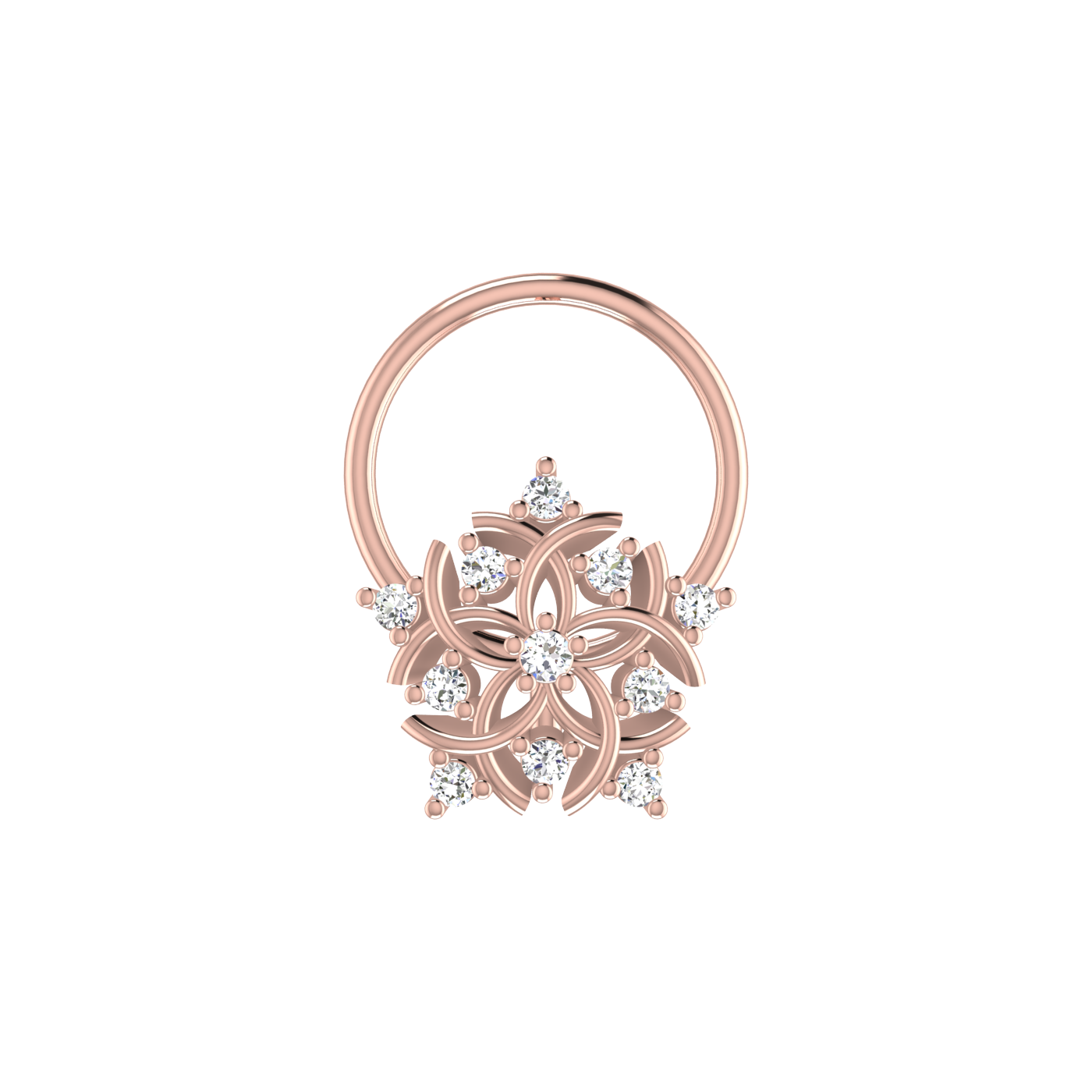 Floral Mandala — 0.04 Carat Lab Grown Diamond Nose Pin