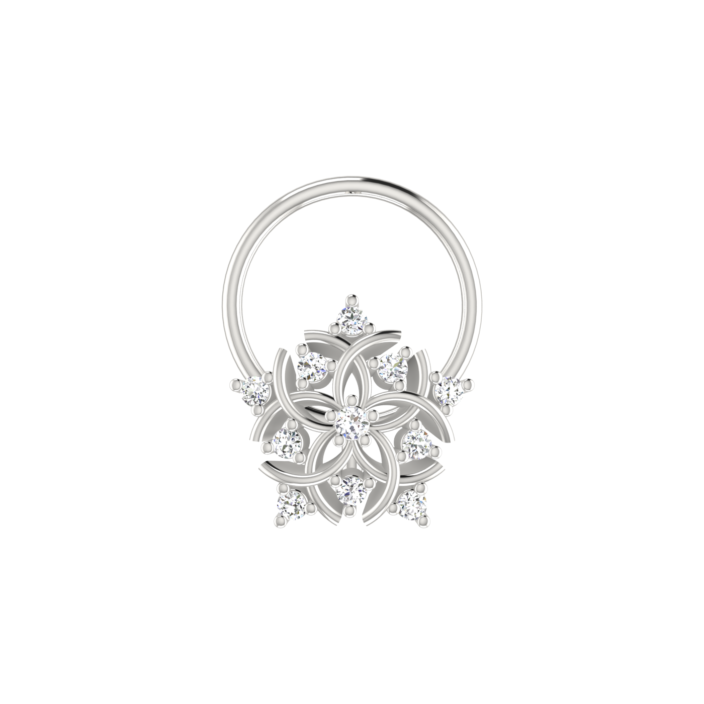 0.04 Carat Natural Diamond Nose Pin - HI Color, VS-SI Clarity.