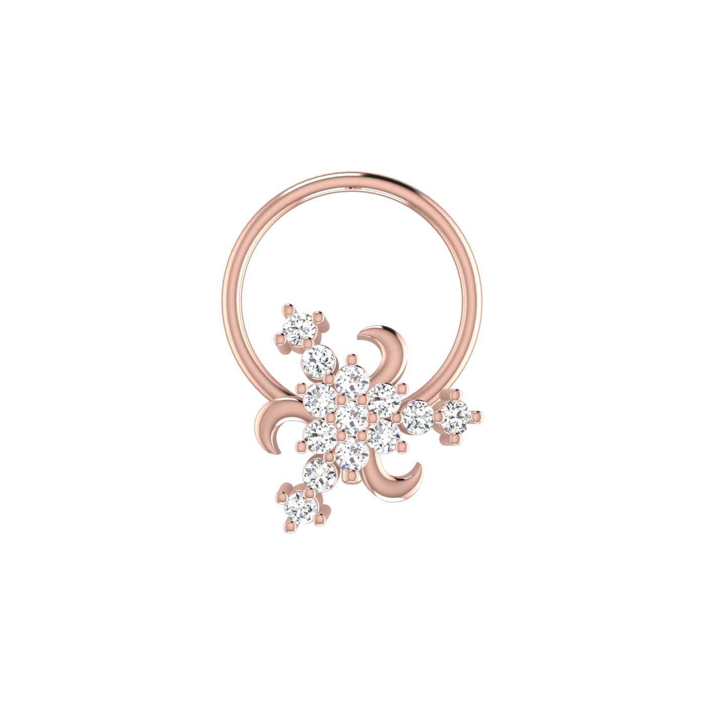 0.07 Carat Natural Diamond Nose Pin - HI Color, VS-SI Clarity.