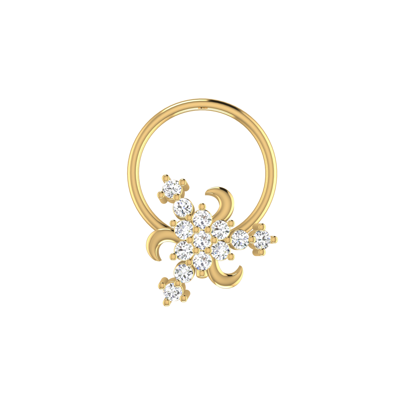 0.07 Carat Natural Diamond Nose Pin - HI Color, VS-SI Clarity.