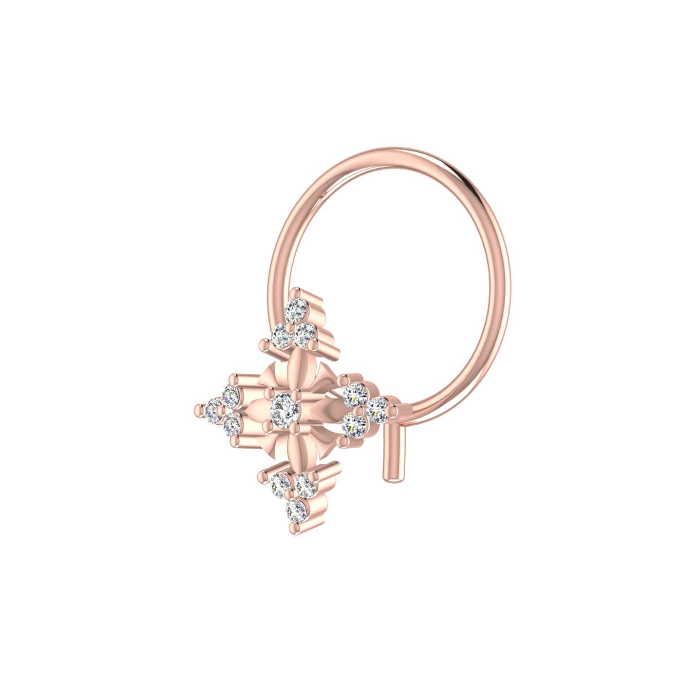 Floral Star-Shape Cluster — 0.03 Carat Lab Grown Diamond Nose Pin