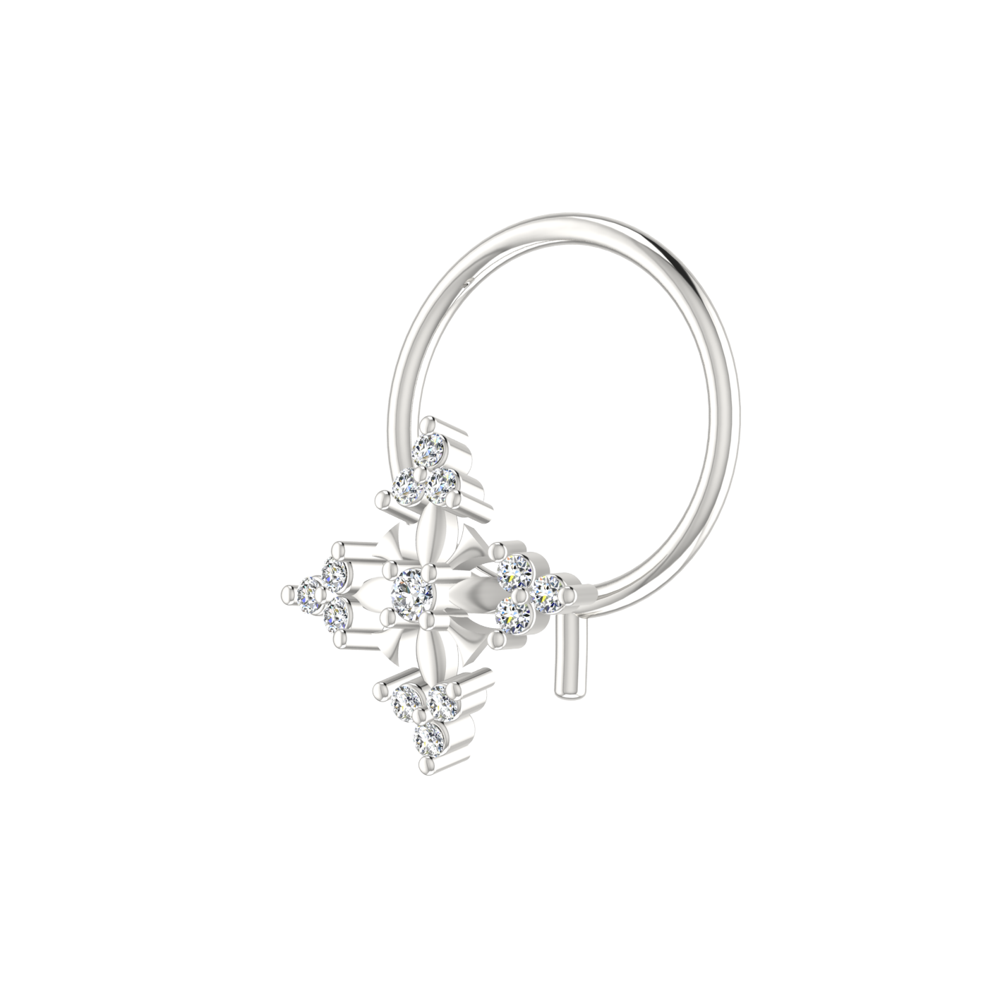 0.03 Carat Natural Diamond Nose Pin - HI Color, VS-SI Clarity.