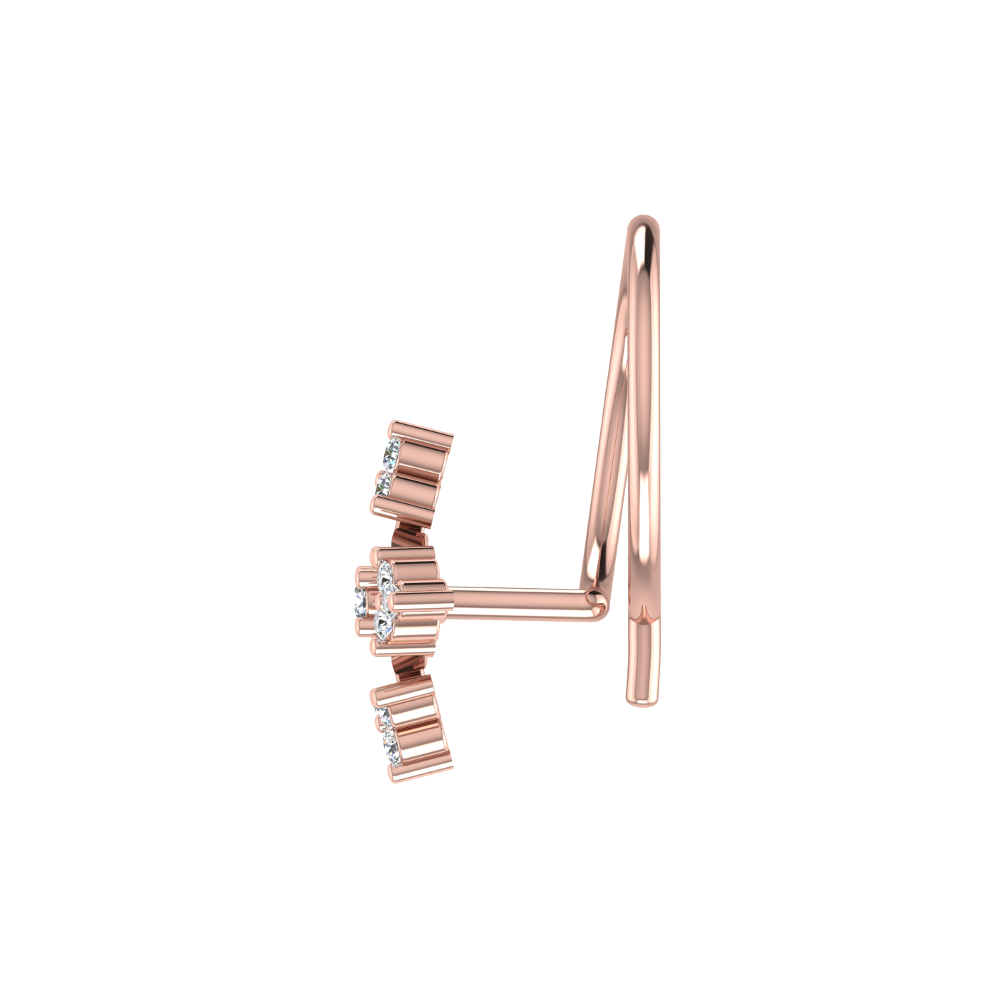 0.03 Carat Natural Diamond Nose Pin - HI Color, VS-SI Clarity.