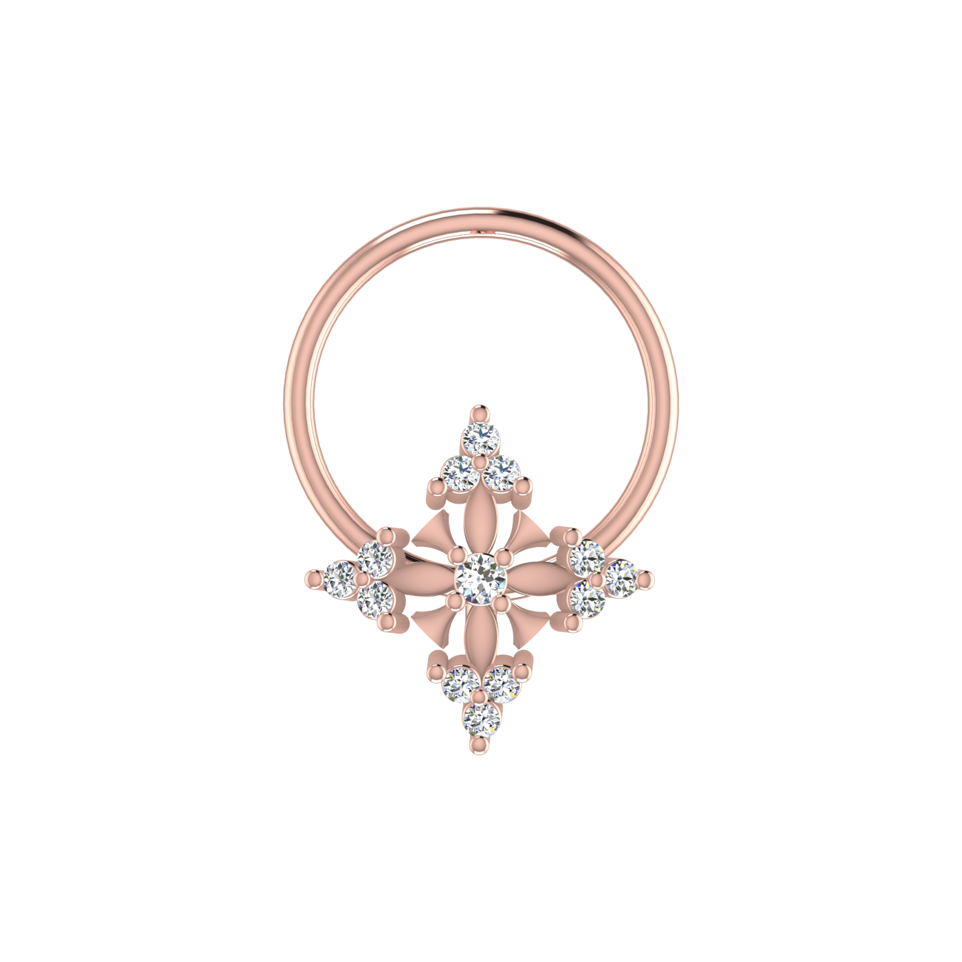 Floral Star-Shape Cluster — 0.03 Carat Lab Grown Diamond Nose Pin