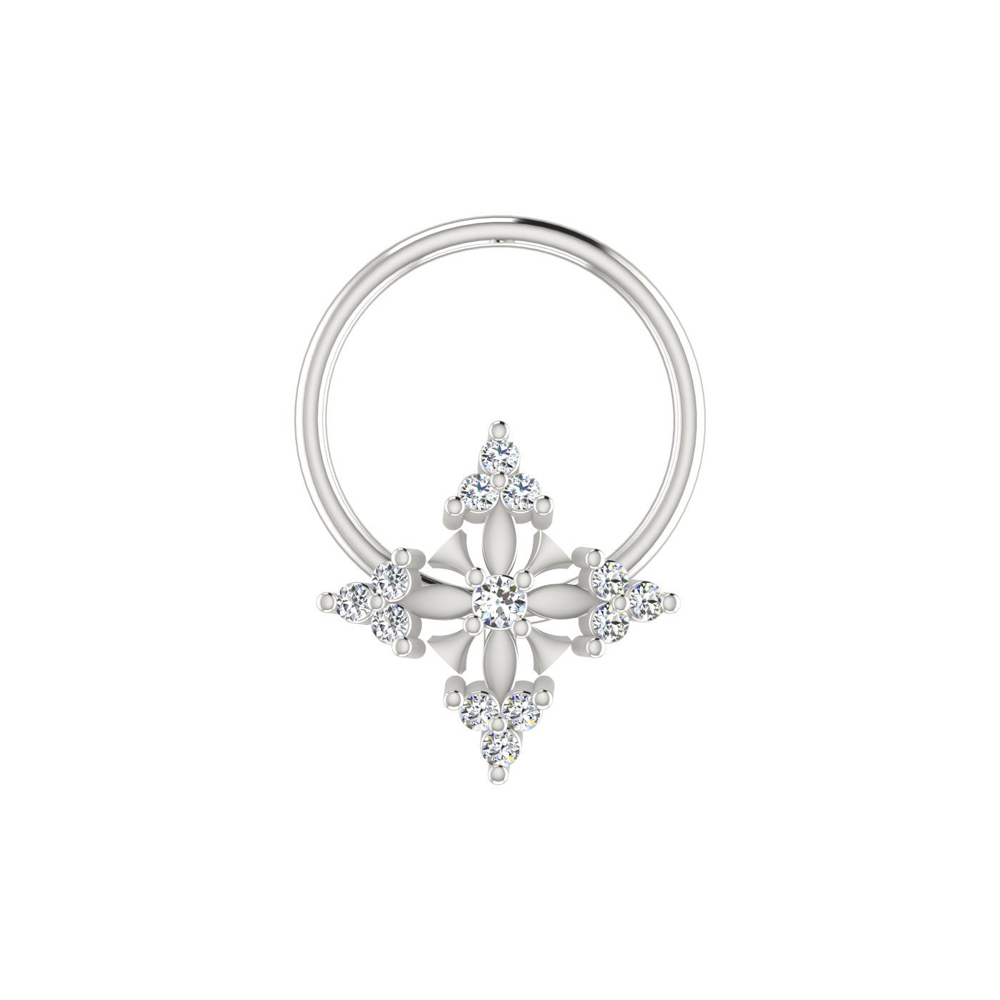 Floral Star-Shape Cluster — 0.03 Carat Lab Grown Diamond Nose Pin