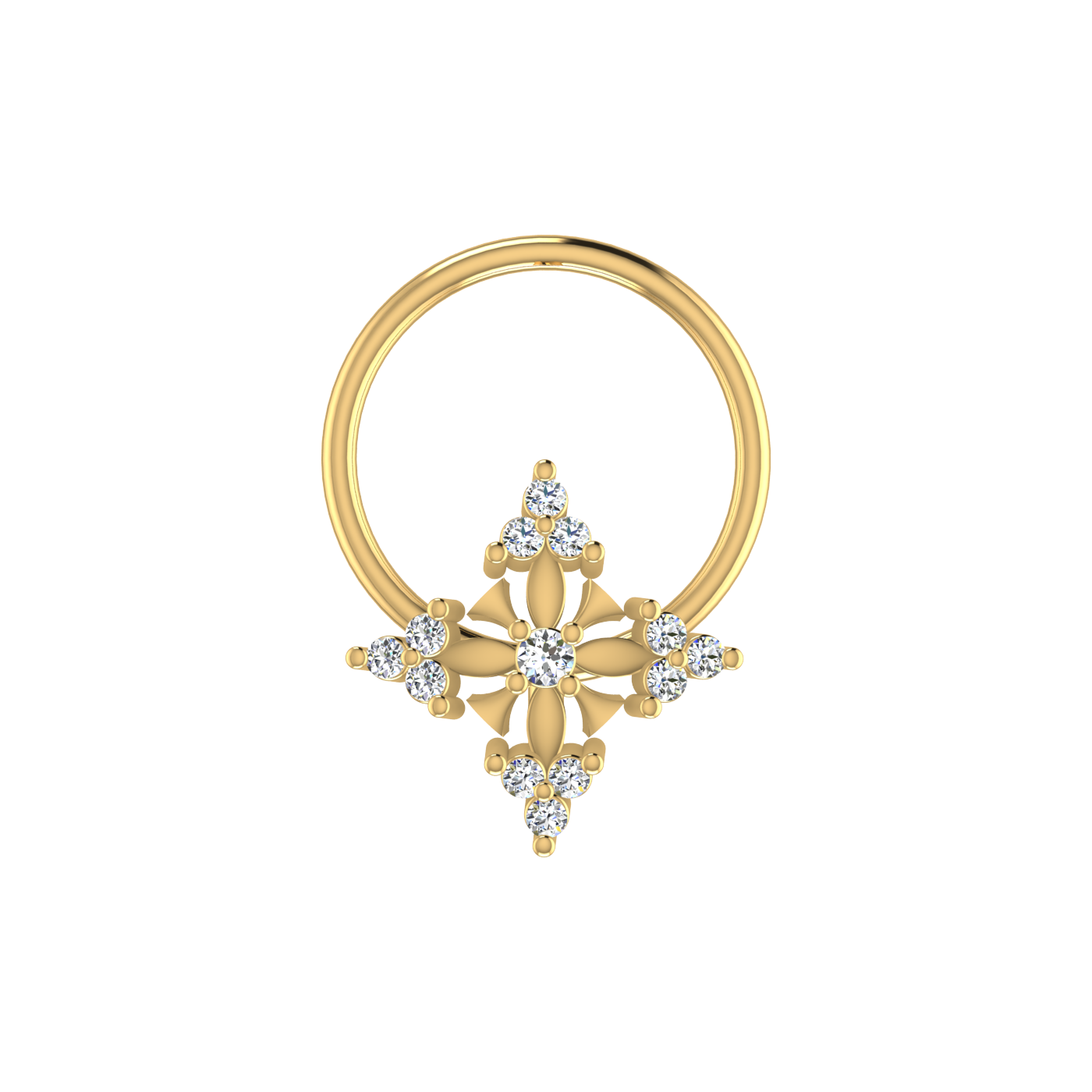 Floral Star-Shape Cluster — 0.03 Carat Lab Grown Diamond Nose Pin