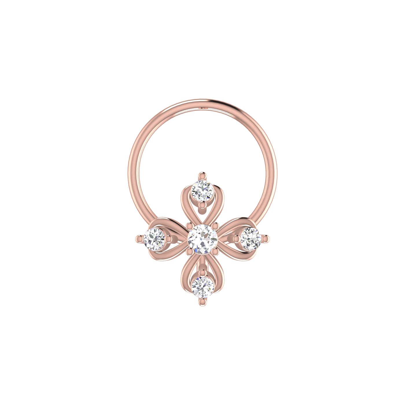 Floral Majesty Timeless Blossom Cluster — 0.05 Carat Lab Grown Diamond Nose Pin