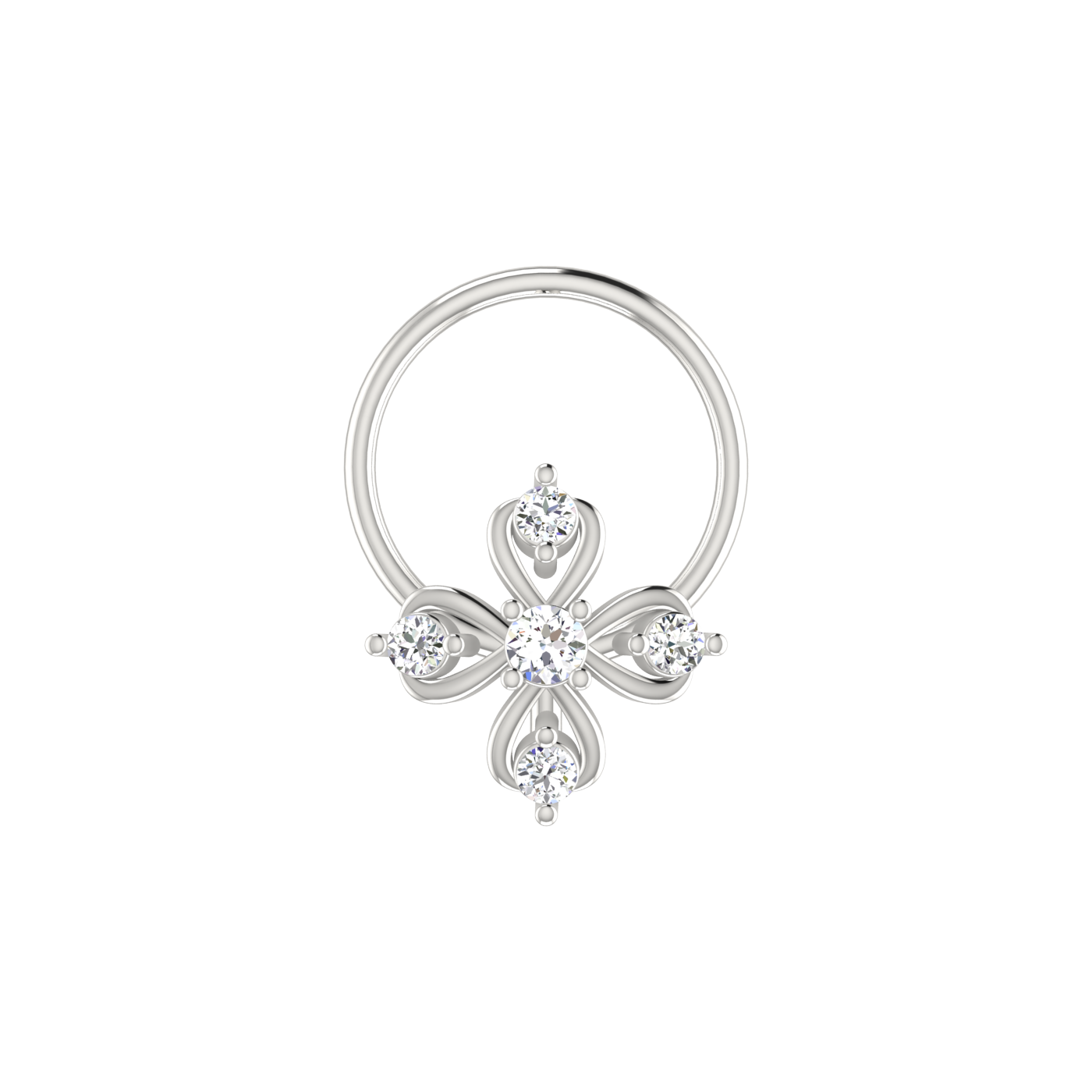 Floral Majesty Timeless Blossom Cluster — 0.05 Carat Lab Grown Diamond Nose Pin