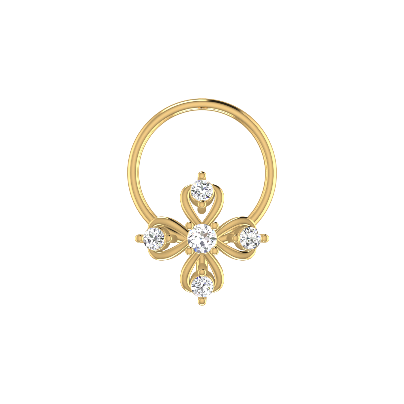 Floral Majesty Timeless Blossom Cluster — 0.05 Carat Lab Grown Diamond Nose Pin