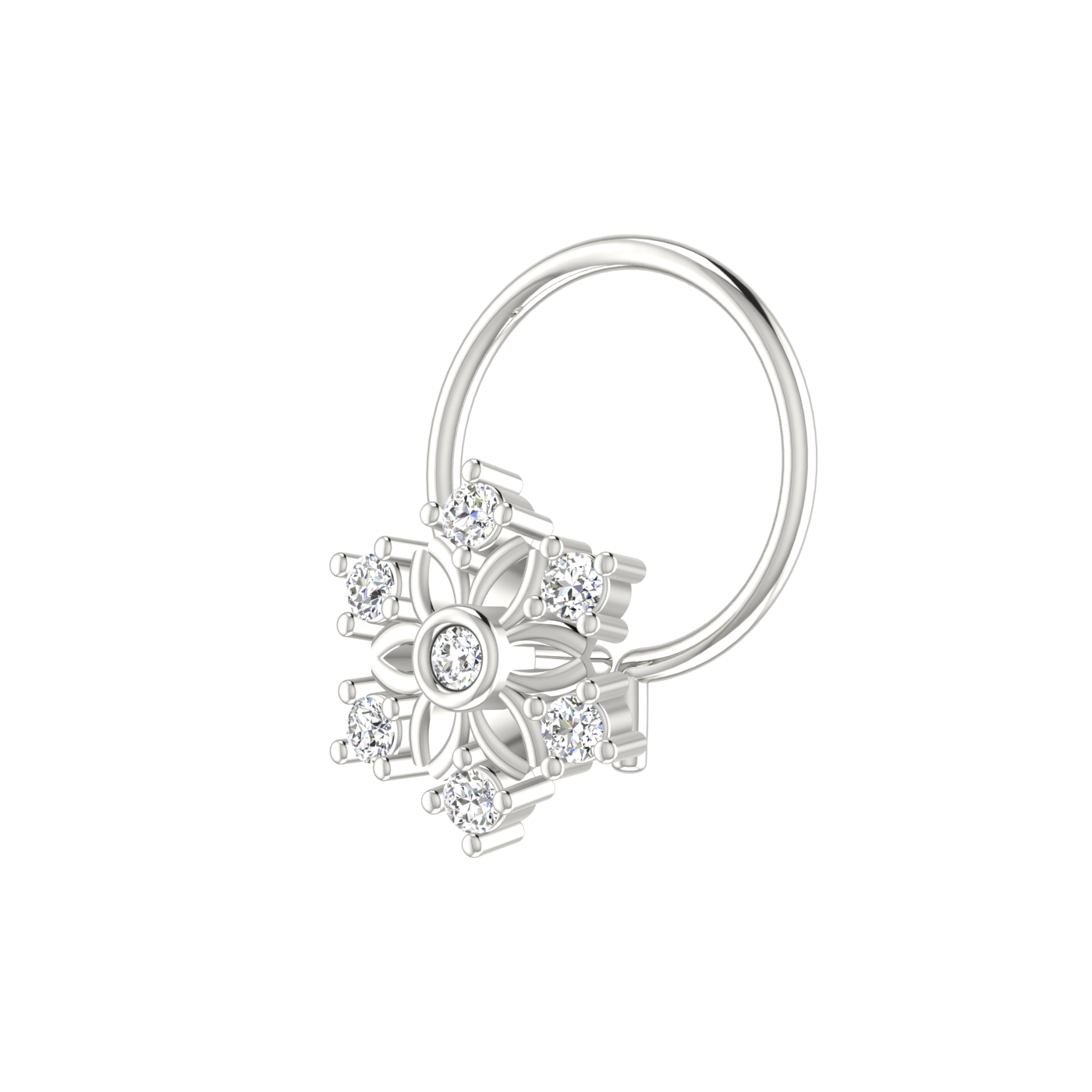 Floral Snowflake — 0.06 Carat Lab Grown Diamond Nose Pin