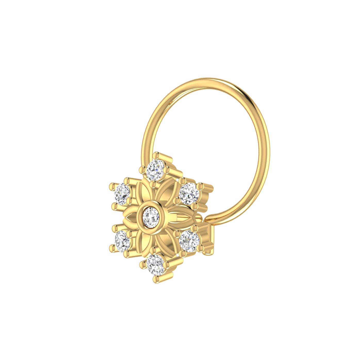Floral Snowflake — 0.06 Carat Lab Grown Diamond Nose Pin