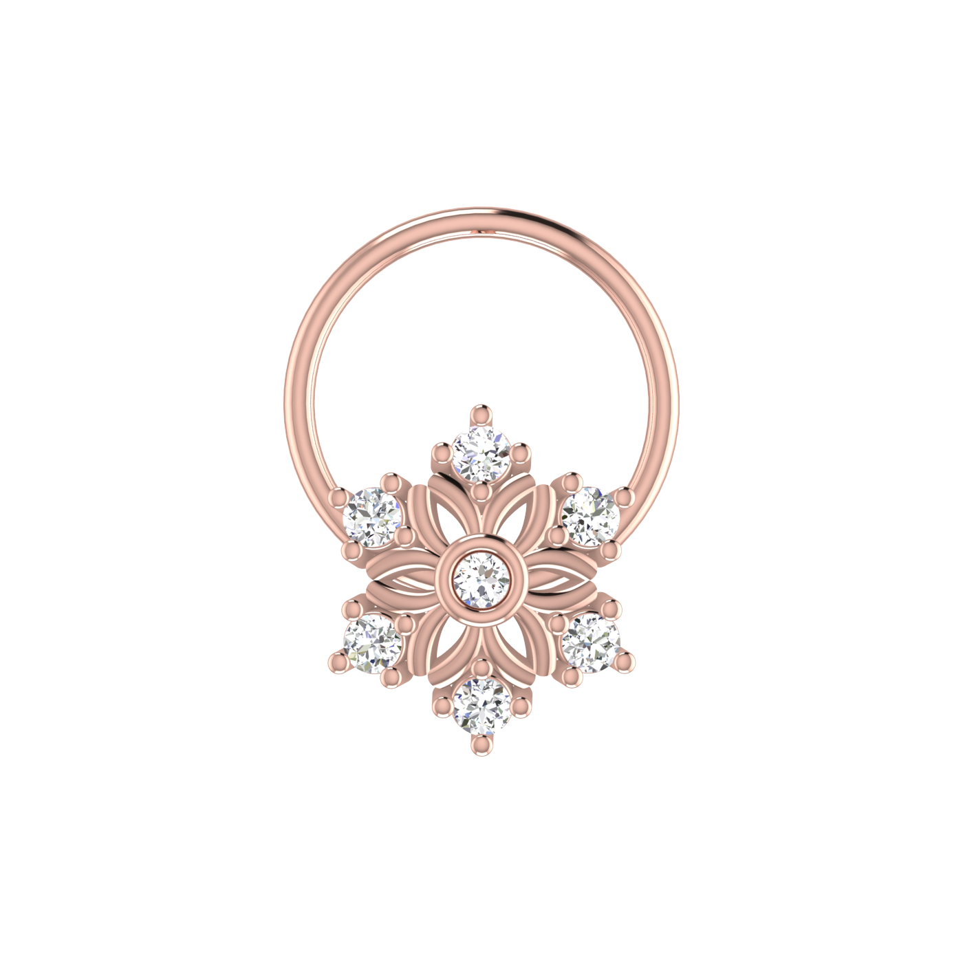 Floral Snowflake — 0.06 Carat Lab Grown Diamond Nose Pin